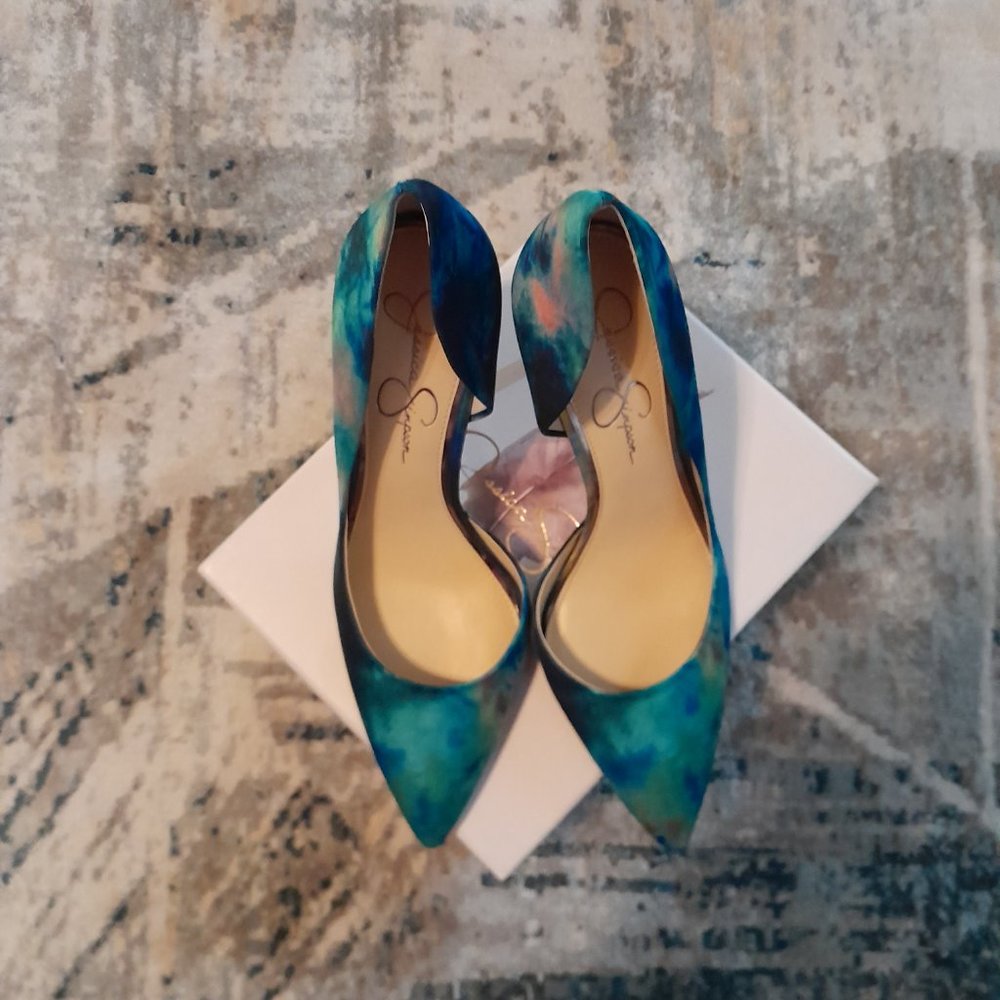 Blue Tie Dye Heels